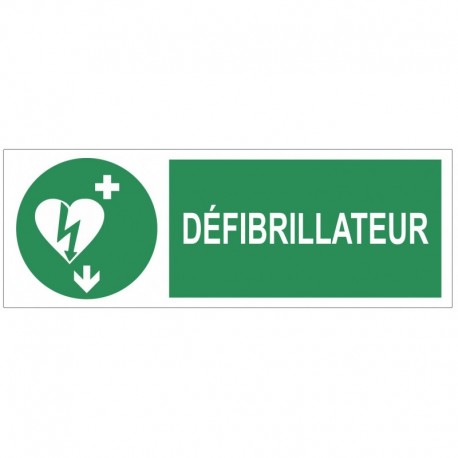 Autocollant site équipé d'un défibrilateur