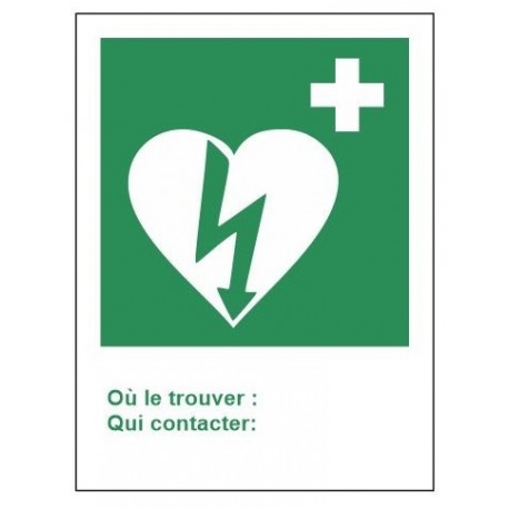 Autocollant DAE fleche droite