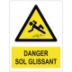 Autocollant danger sol glissant ((w011))