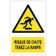Autocollant risque de chute tenez la rampe