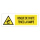Panneau risque de chute tenez la rampe
