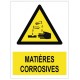 Autocollant matières corrosives