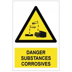 Autocollant substances corrosives