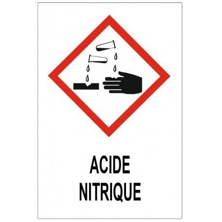 Autocollant acide nitrique