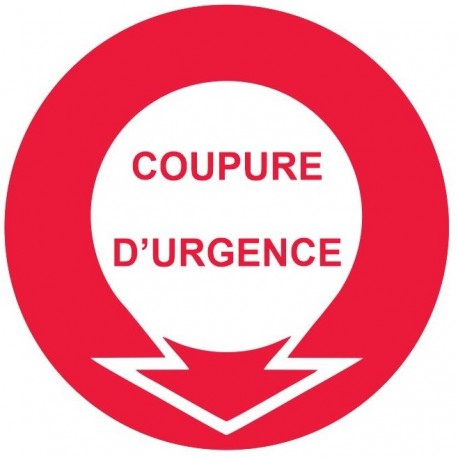 Autocollant coupure d'urgence