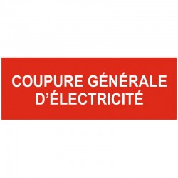 Autocollant coupure générale d'electricite