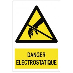 Autocollant danger electrostatique