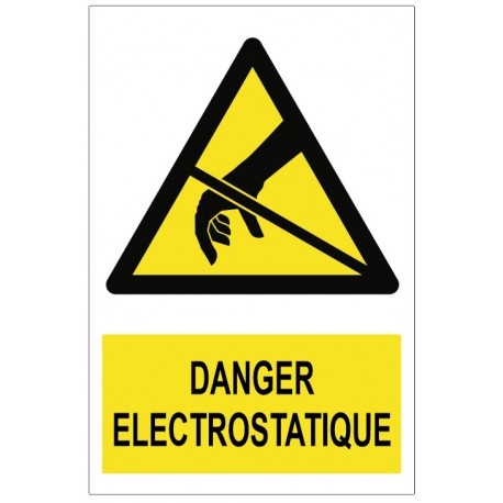 Autocollant danger electrostatique