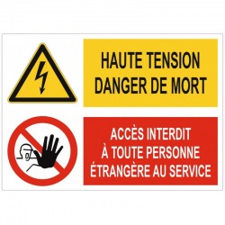 Autocollant haute tension danger de mort