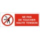 Autocollant haute tension ne pas toucher