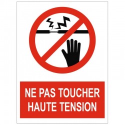 Panneau interdiction de toucher en haute tension