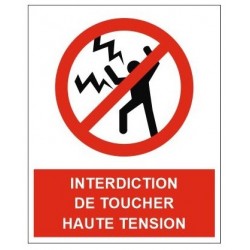 Autocollant interdiction de toucher haute tension