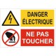 Autocollant danger electrique ne pas toucher