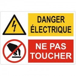 Autocollant danger electrique ne pas toucher