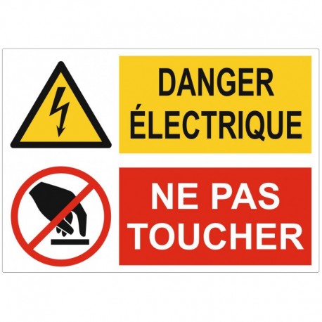Autocollant danger electrique ne pas toucher