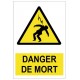 Autocollant danger de mort panneau