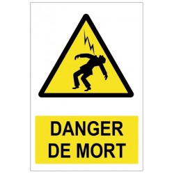 Autocollant danger de mort panneau