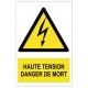 Autocollant haute tension danger de mort sigle
