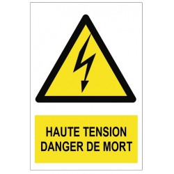 Autocollant haute tension danger de mort sigle