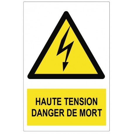 Autocollant haute tension danger de mort sigle