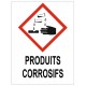 Etiquette produits corrosifs pictogramme