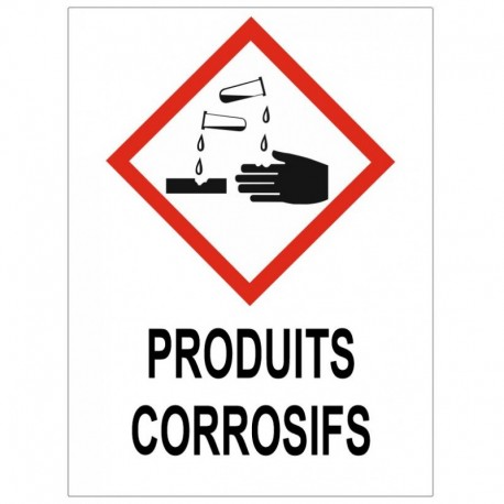 Etiquette produits corrosifs pictogramme