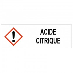 Panneau acide citrique irritant GHS07