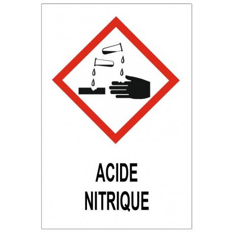 Panneau acide nitrique corrosif GHS05