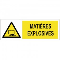 Autocollant danger matières explosives (batteries)