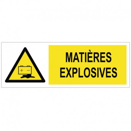 Autocollant danger matières explosives (batteries)