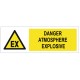 Panneau danger atmosphère explosive ATEX