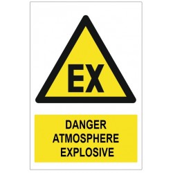 Panneau danger atmosphere explosifs