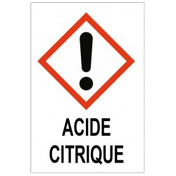 Panneau acide citrique irritant GHS07