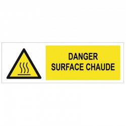 Autocollant danger surface chaude