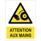 Autocollant attention aux mains