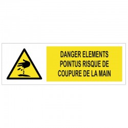 Autocollant danger element pointu risque de coupure