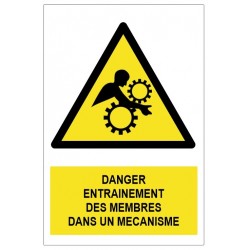 Panneau entrainement des membres dans courroie