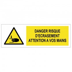 Autocollant écrasement attention a vos mains