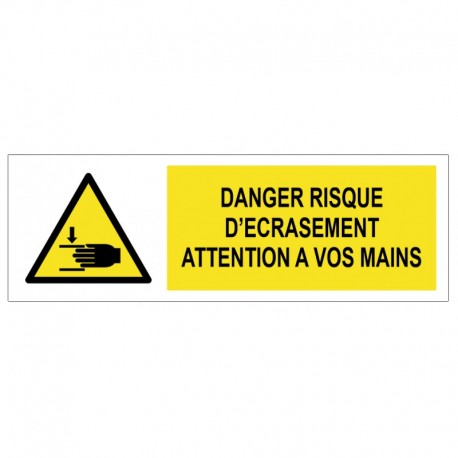 Autocollant écrasement attention a vos mains