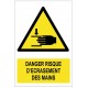 Panneau danger risque d'écrasement des mains W024
