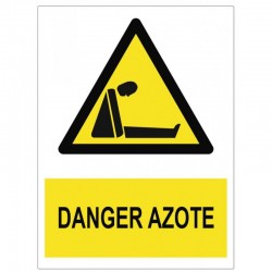 Panneau Danger Azote – Signalisation de sécurité pour risque d'asphyxie