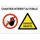 Autocollant interdit au public danger amiante