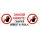 Panneau Danger amiante – Chantier interdit au public