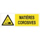 Panneau Danger matières corrosives