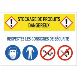Panneau Stockage de produits dangereux