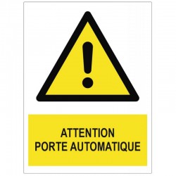 Autocollant attention porte automatique