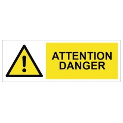 Autocollant attention danger