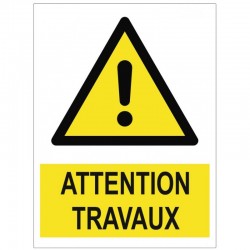 Panneau attention travaux