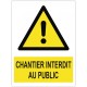 Autocollant chantier interdit au public
