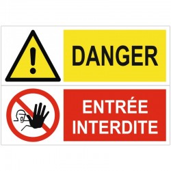 Autocollant danger entrée interdite